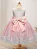 Blumenmädchenkleider Jewel Neck Sleeveless Gestickte Kinder Partykleider