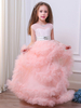 Blumenmädchenkleider Jewel Neck Sleeveless Sash Kids Social Party Kleider