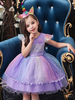 Blumenmädchenkleider Jewel Neck Tüll kurzen Ärmeln knielangen Prinzessin Silhouette Blumen Kinder Social Party Kleider