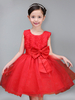 Blumenmädchenkleider Jewel Neck Tüll Ärmellos Knielang Prinzessin Silhouette Bögen Formelle Kinder Festzug Kleider