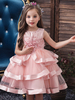 Blumenmädchenkleider Jewel Neck Tüll Ärmellos Knielang Prinzessin Silhouette Blumen Formal Kids Pageant Dresses