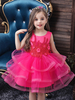 Blumenmädchenkleider Jewel Neck Tüll Ärmellos Knielang Prinzessin Silhouette Perlen Kinder Partykleider