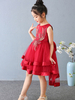 Blumenmädchenkleider Jewel Neck Tulle ärmellos mit Train Princess Kids Pageant Dresses