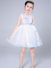 Blumenmädchenkleider Jewel Neck Tulle Ärmellose knielange Princess Kids Social Party Kleider