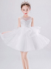 Blumenmädchenkleider Jewel Neck Tulle Ärmellose Short Princess Kids Social Party Kleider