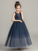 Blumenmädchenkleider Jewel Neck Tulle Sleeveless Knöchellangen Prinzessin Silhouette Gestickte formale Kinder Festzug Kleider