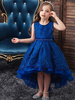Blumenmädchenkleider Juwelenhals Polyester ärmellos mit Zugprinzessin Silhouette Bögen Kinder Partykleider