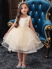 Blumenmädchenkleider Juwelenhals Polyester Ärmellose knielange Ballkleidschleifen Kinder Social Party Kleider