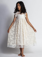 Blumenmädchenkleider Lace Jewel Sleeveless Tee Länge A Line Kids Party Kleider