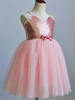 Blumenmädchenkleider Pailletten Juwelenhals Ärmellose Kinder Partykleider Bogen Tutu Kleid