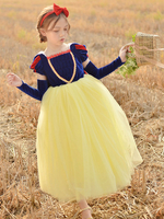 Blumenmädchenkleider Square Neck Korean Velvet Short Sleeves Knöchellangen A Line Plissee Schneewittchen Kids Party Kleider