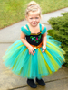 Blumenmädchenkleider Square Neck Polyester Sleeveless Tee Länge A Line Plissee Tutu Kleid Kids Party Kleider