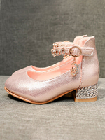 Blumenmädchenschuhe Rosa Pailletten Strass Party Schuhe für Kinder