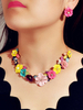 Blumenschmuck Set Statement Halskette mit Ohrsteckern