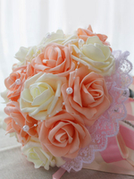 blumenstrauss Hochzeit Brautstrauß in ChampagnerfarbeEthylen für Hochzeit rund