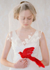 Blusher Schleier monistisches Tüll Hochzeit Schneiden Rand klassische Hochzeitsschleier mit Flower(35*35cm)