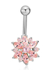 Body Piercing Schmuck schicke weiße Kupfer Strass Blume Muster Bauchnabel Ringe für Frauen