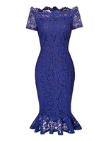 Bodycon Kleider Dark Navy Kurzarm Bateau Neck Etuikleid Bleistiftkleid