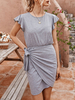 Bodycon Kleider Kurzarm geknotetes Bleistiftkleid
