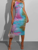Bodycon Kleider Pink One-Shoulder Classic ärmelloses Bleistiftkleid