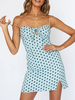 Bodycon Kleider Polka Dot Ärmellose Schleifen Sexy Backless Slip Dress