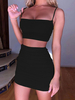 Bodycon Kleider Schwarz Ärmellose Träger Neck Top Etuikleid Polyester Sommer Outfit