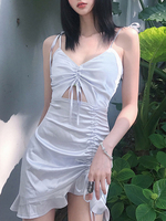 Bodycon Kleider Sexy Kordelzug ausgeschnittenes Etuikleid