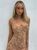 Bodycon Kleider Snake Print Muster Python Straps Neck Backless Casual Ärmelloses Bleistiftkleid