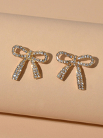 Bogen Ohrstecker Sweet Lolita Ohrringe Strass Dekor Schmuck