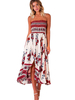 Bohemian Boho kleid mit Print in Rot mit Printmuster für Sommer Acetate