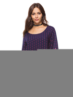 Bohemian Kleider mit Print Sommerkleid und Pagodenärmeln im Boho-Style gemischten Baumwollen