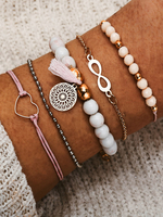 Boho Armband Chic Metall Bead Anhänger Armband Ketten Schmuck für Frau