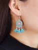 Boho Dangle Ohrringe blaue Blume Anweisung Ohrringe