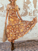 Boho Kleid aus der Schulter ärmellose Rüschen Strandkleid