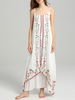 Boho-Kleid Weißes langes Kleid Übergroßes ärmelloses besticktes Unterkleid
