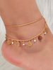 Boho Knöchel Armband Blond Perlen Tiered Schmuck für Frauen