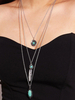 Boho Layered Halskette Blatt Türkis Anweisung Anhänger Halskette