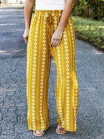 Boho Pants Yellow Tribal bedruckte Hose