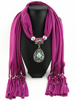 Boho Schal Turquise Anhänger Fringe Schal