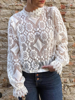 Boho Spitzenbluse 2020 Schier Lang Arm Freizeitkleidung Für Damen