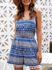 Boho Strampler Shorts Bedruckter Cami Straps Ärmelloser Spielanzug