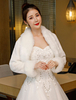 Bolero Hochzeit Jacke Kunstpelz Hochzeit Long Sleeve Shrug Bridal Winter vertuschen