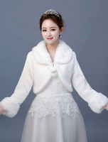Bolero Jacke Hochzeit Braut Kunstpelz Langarm Winter vertuschen