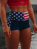Booty Shorts Amerikanische Flagge 4. Juli Independence Day Gedruckte Stretchy Shorts