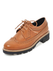 Braune Oxford-Schuhe Damen Runde Spitze Schnüren sich oben Freizeitschuhe