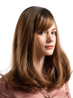 Braunes Haar Perücken Frauen lange gerade Bob Haar Perücken mit Pony