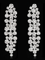 Braut Anweisung Ohrringe Silber Strass durchbohrt Hochzeitsschmuck