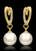 Braut Earrdings Gold Strass Hochzeitsschmuck Perlen