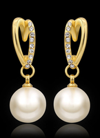 Braut Earrdings Gold Strass Hochzeitsschmuck Perlen