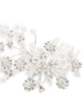 Braut Haar Kamm Strass Perle Floral Silber Hochzeit Haarschmuck